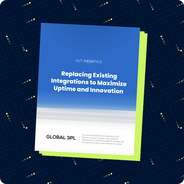 Cover page for Global 3PL Case Study about why they wanted to replace existing integrations for Manhattan, Blue Yonder, Addverb, Locus Robotics, 6 River Systems and Packsize