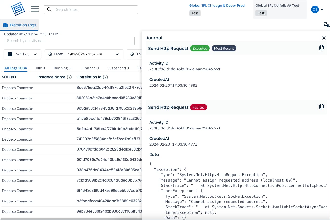 SOFTBOT Platform Troubleshooting